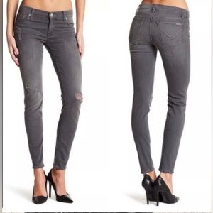 Hudson  krista ankle super skinny jeans 23, black star (grey), stretchy.